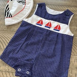 ⛵️Sailboat Summer 🏖️☀️Set 4 Your Wee One🍀 Bucket🪣Hat🧢 2! Easy In and Out😃